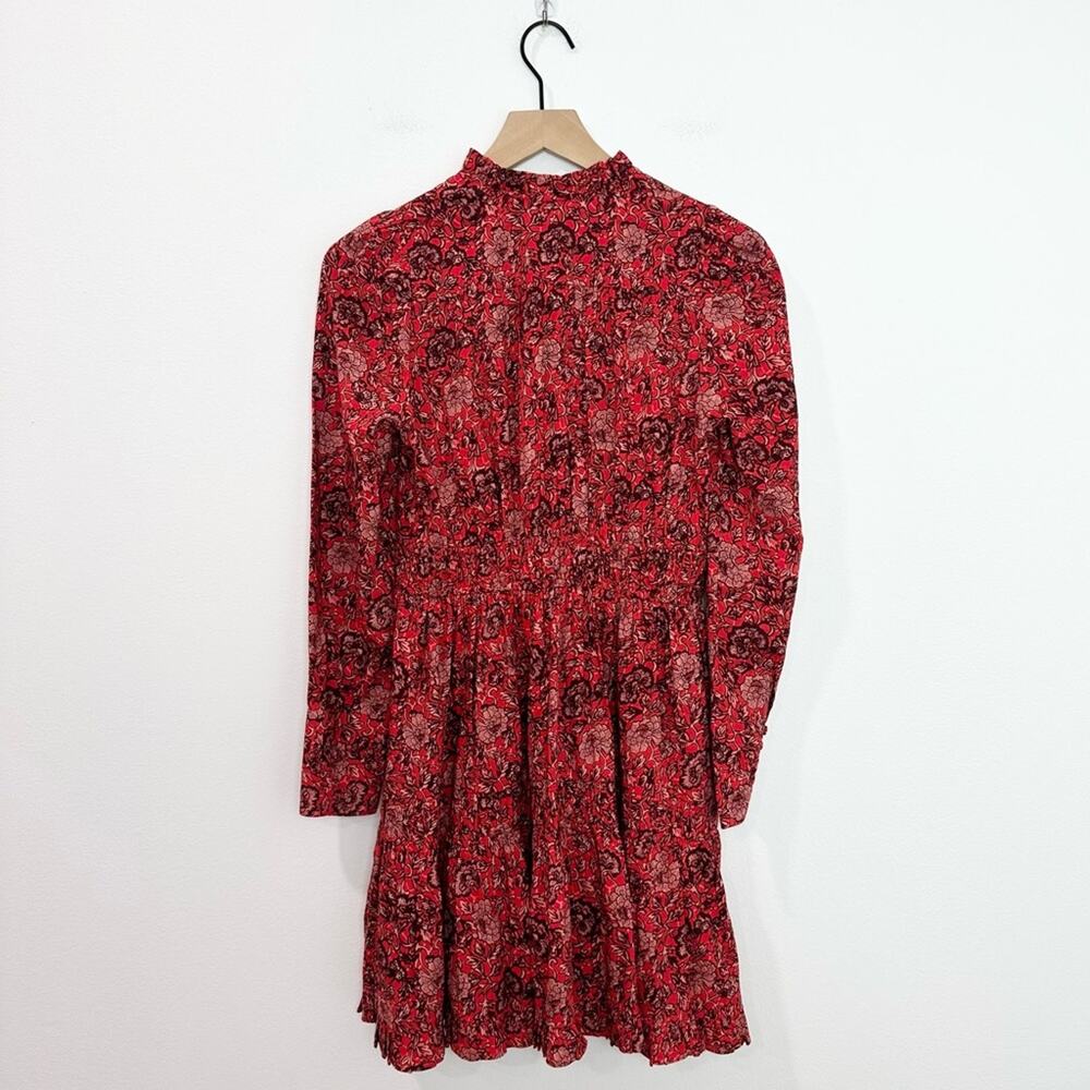 Ulla Johnson Liv Poppy Floral Dress Split V-neck Mini Dress size 0 - Picture 3 of 5